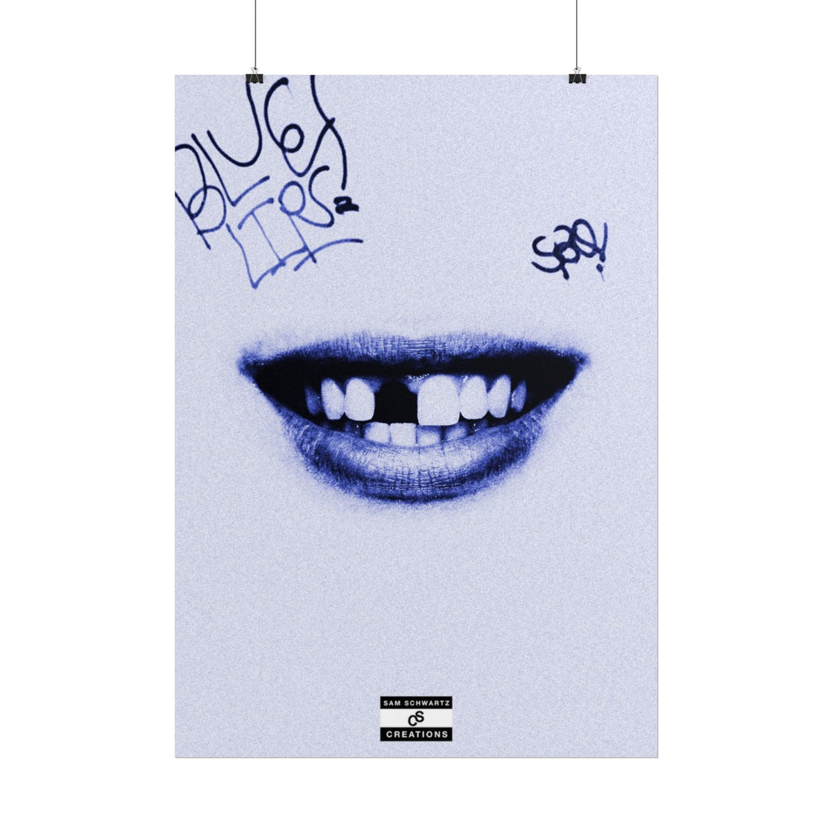 Blue Lips Poster | Experimental Hip-Hop Wall Art