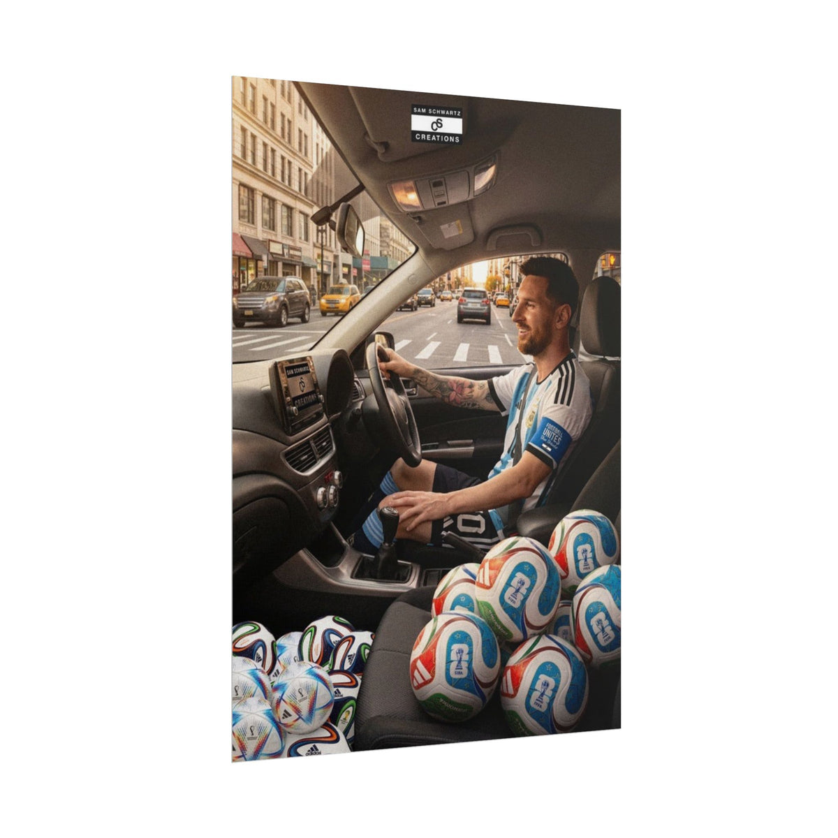 Driving the Dream Poster | Lionel Messi World Cup Football Wall Art