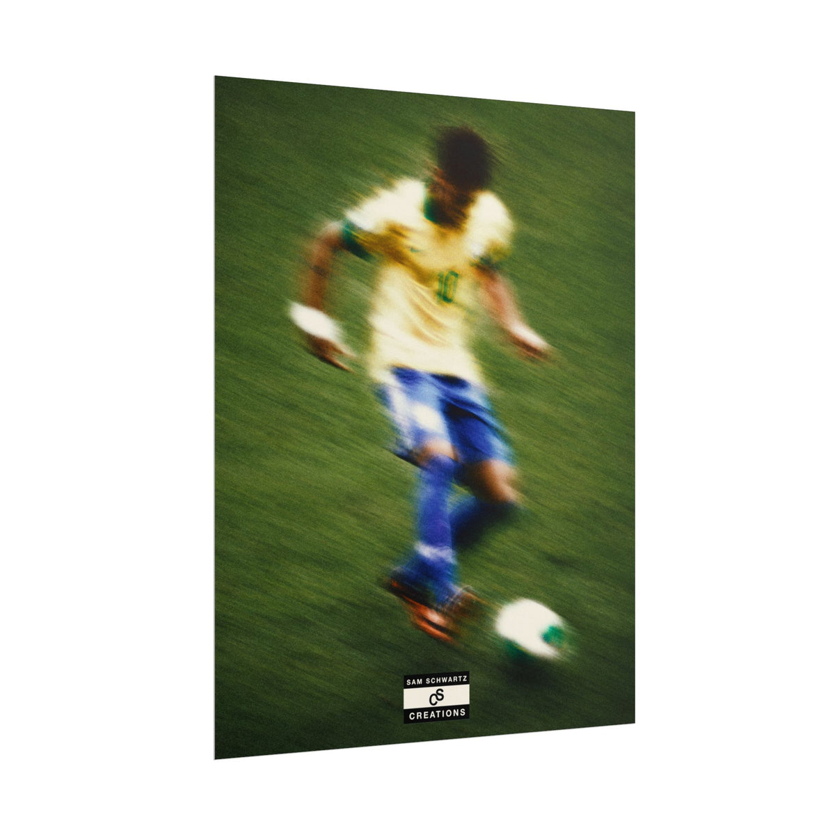 1/3 The Brazilian Prince Soccer Action Rolled Poster — Vintage Neymar Football Player Wall Art