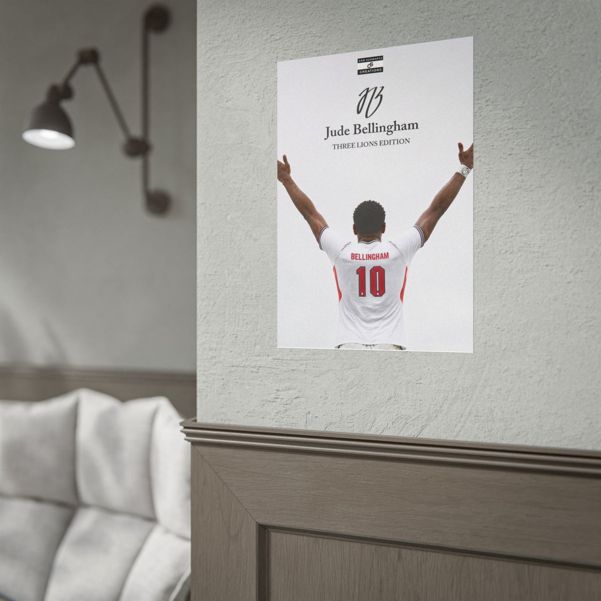 Three Lions Edition Poster | Jude Bellingham England Football Wall Art