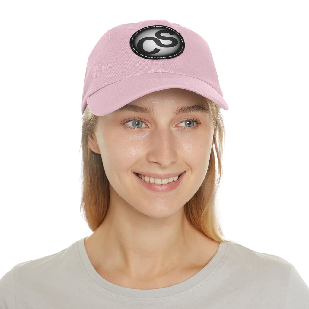 Round Leather Sam Schwartz Creations Patch Hat — Monogram Sam Schwartz Creations Casual Baseball Cap