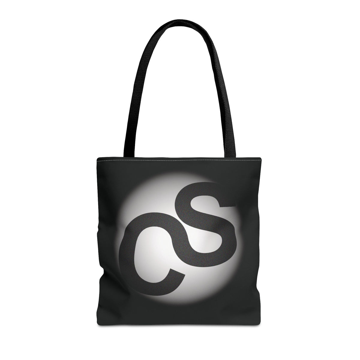 Monochrome Sam Schwartz Creations Logo Tote Bag – Minimalist Black & White Carryall