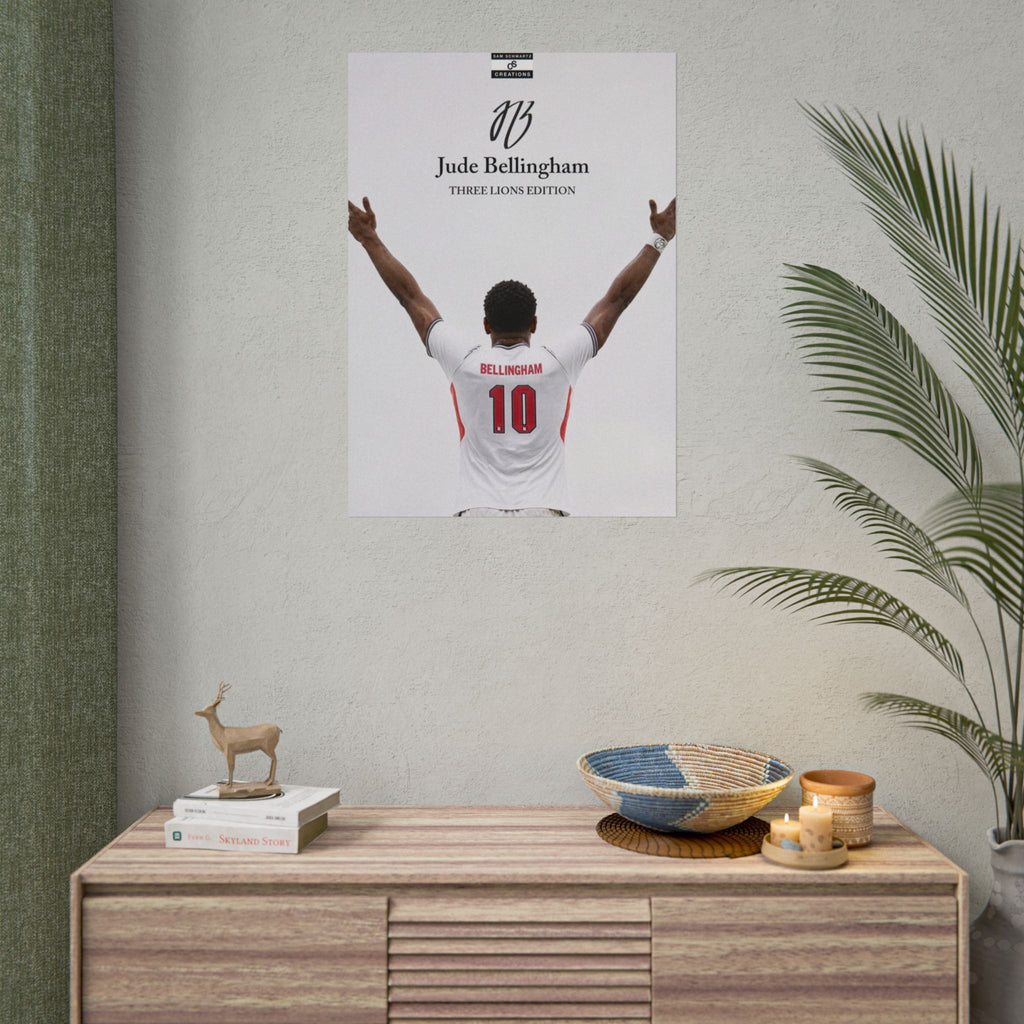 Three Lions Edition Poster | Jude Bellingham England Football Wall Art