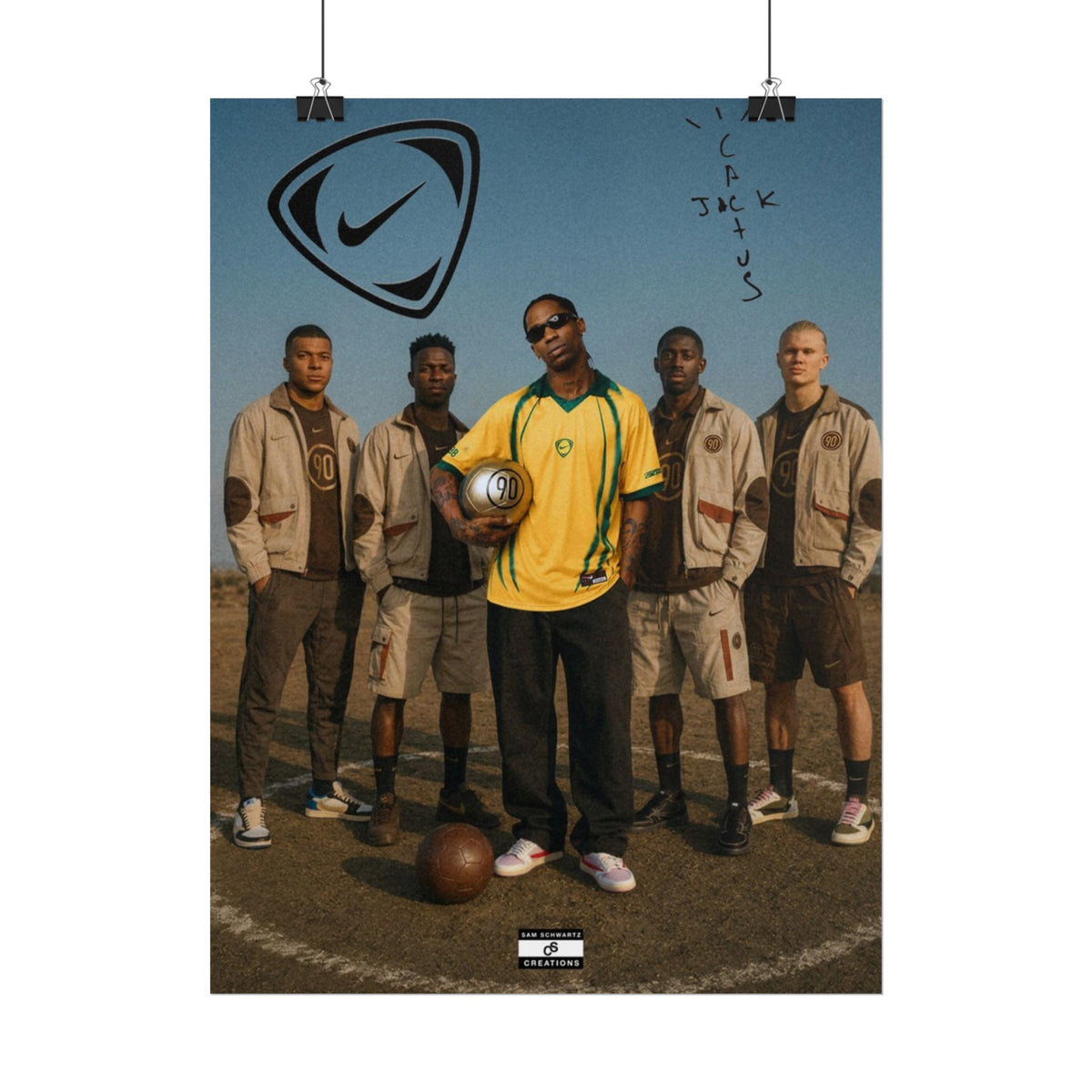 Cactus Jack Football Collective Poster | Travis Scott & Football Stars Wall Art