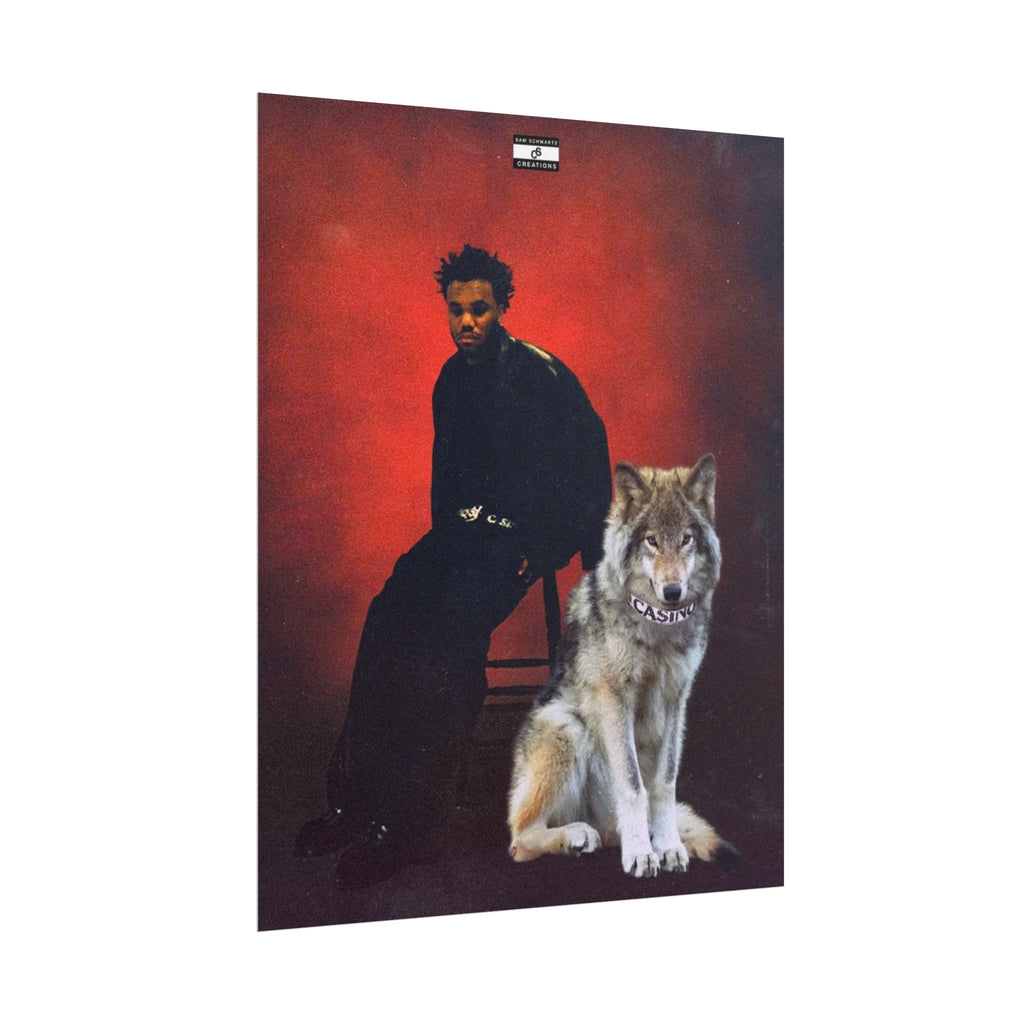 Casino Wolf Poster | Music Baby Keem and Wolf Wall Art