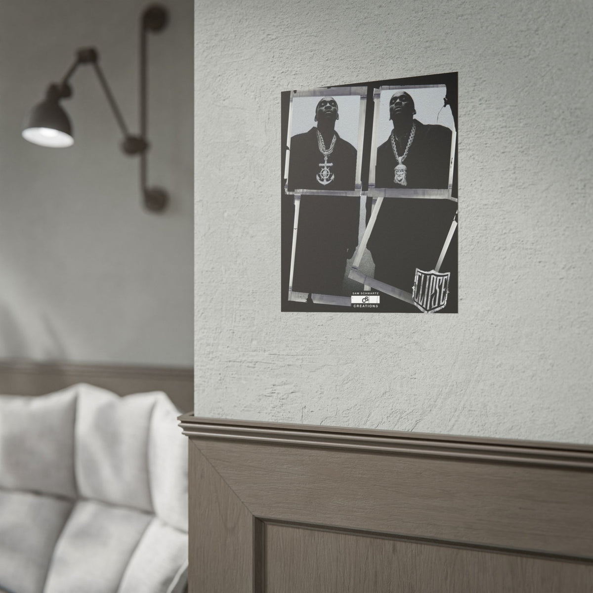 Clipse Chains Poster | Hip-Hop Portrait Wall Art