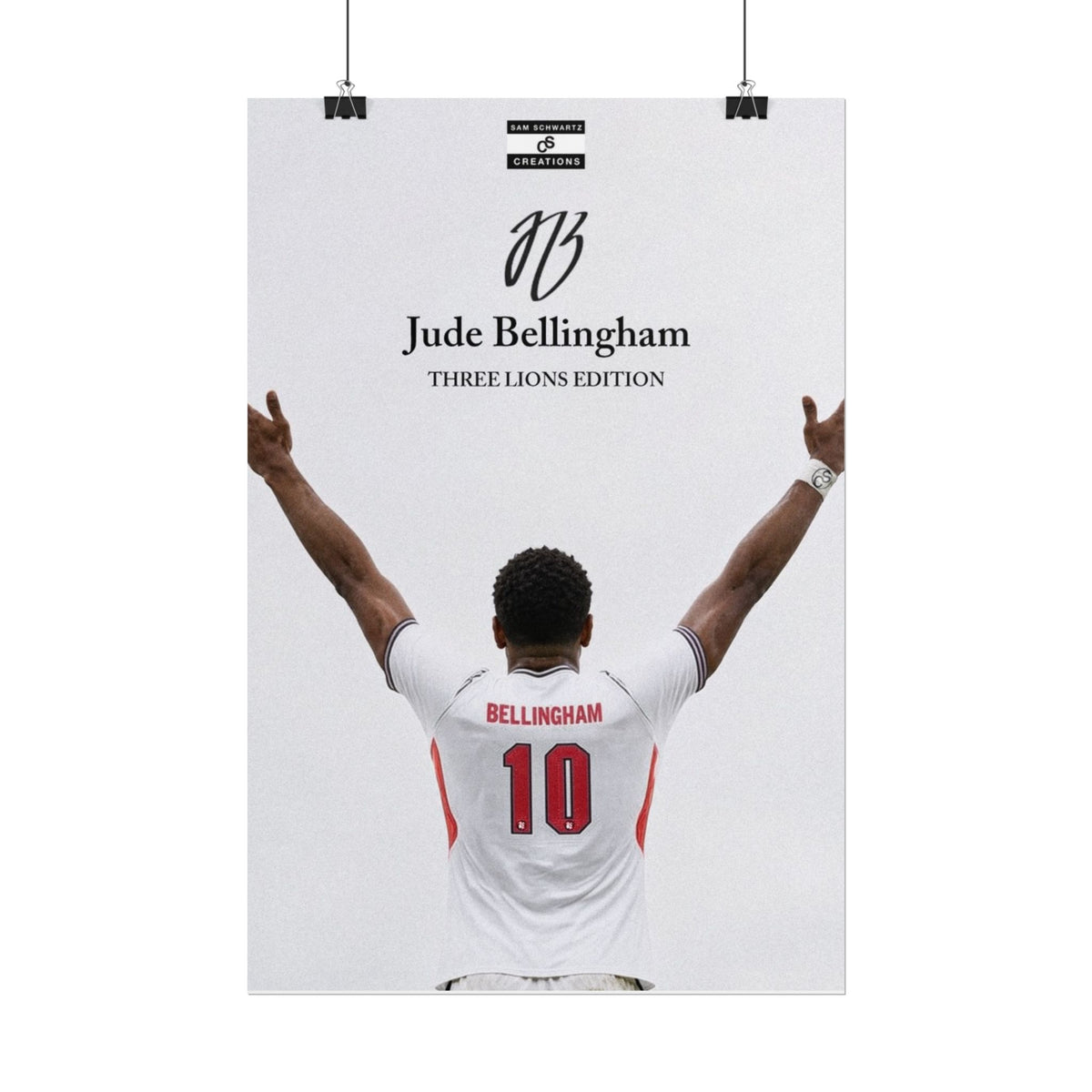 Three Lions Edition Poster | Jude Bellingham England Football Wall Art