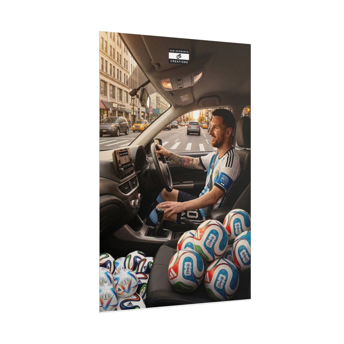 Driving the Dream Poster | Lionel Messi World Cup Football Wall Art