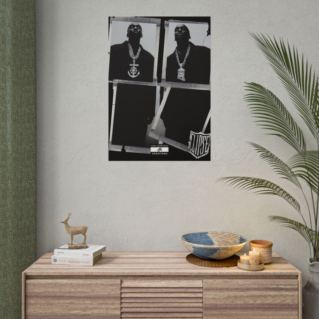 Clipse Chains Poster | Hip-Hop Portrait Wall Art