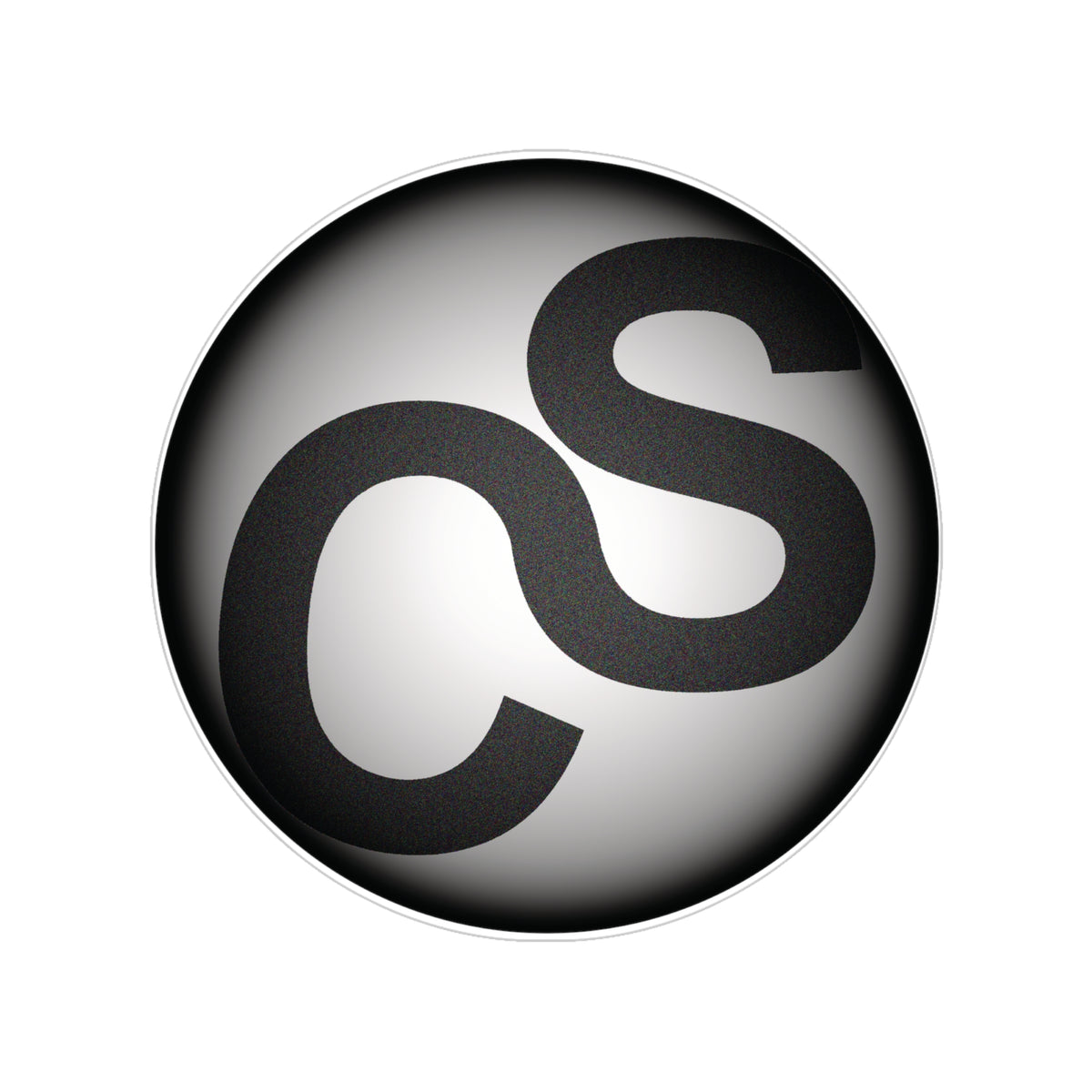 Round Transparent Sam Schwartz Creations Outdoor Sticker — Black "Sam Schwartz Creations" Monogram