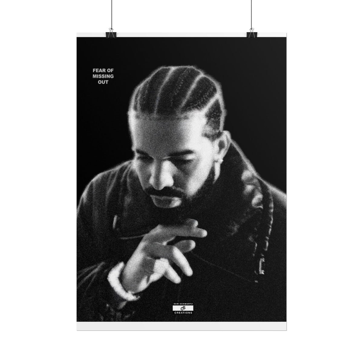 Fear of Missing Out Poster | Drake Music Portrait Wall Art