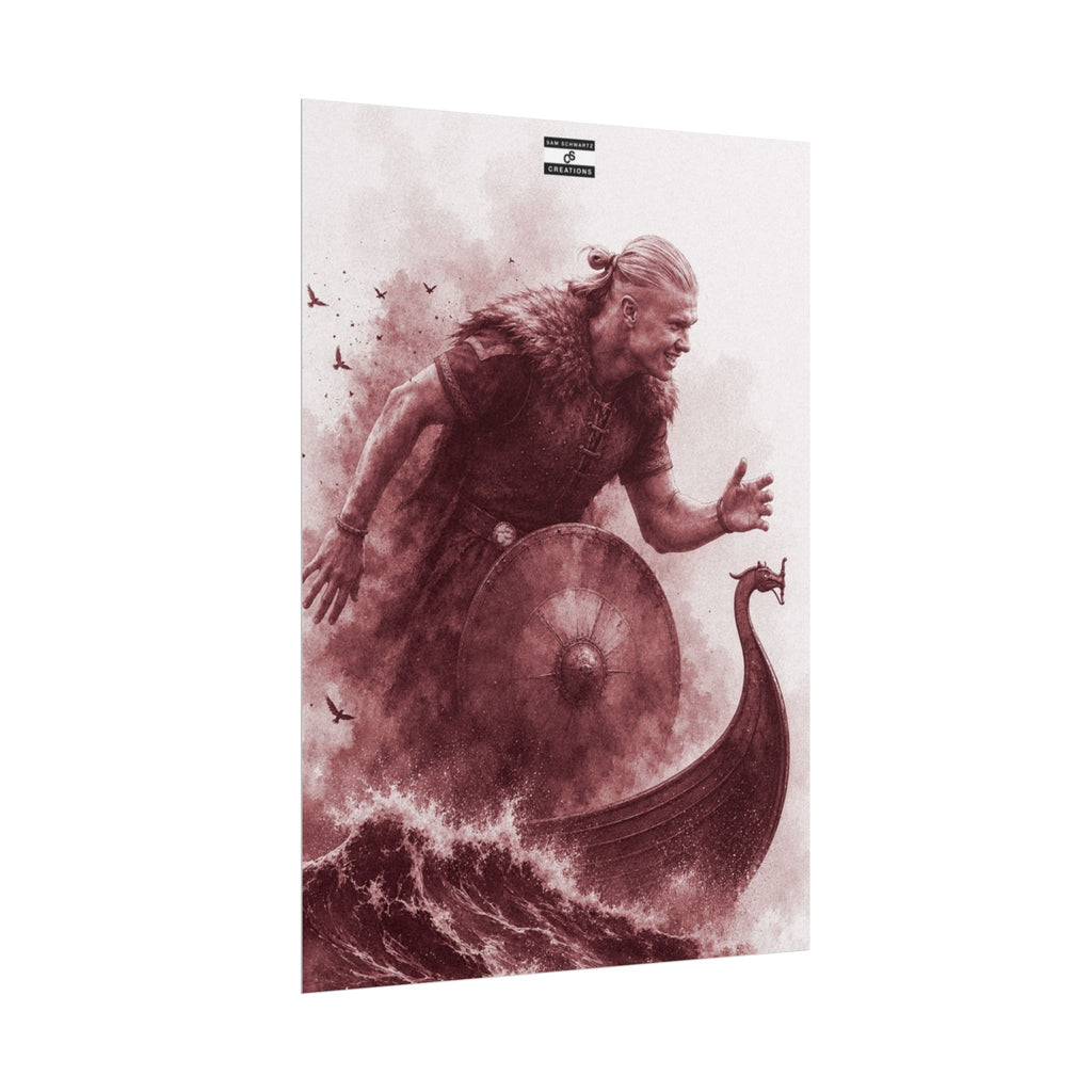 The Viking Poster | Erling Haaland Football Wall Art