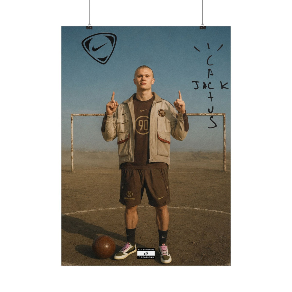 Cactus Jack 90 Poster | Erling Haaland Football Wall Art