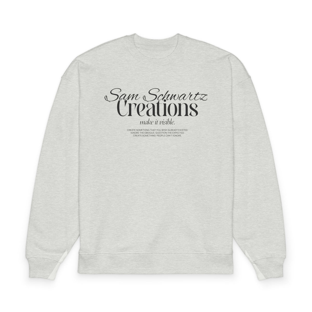 "Sam Schwartz Creations" Minimal Logo Organic Crewneck