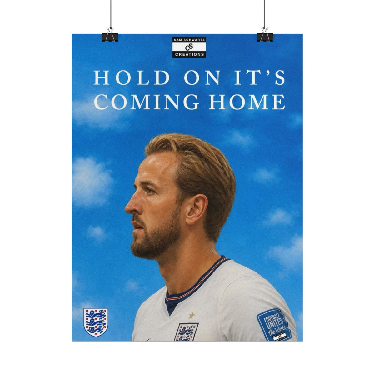Hold On, It’s Coming Home Poster | Harry Kane England Football Wall Art