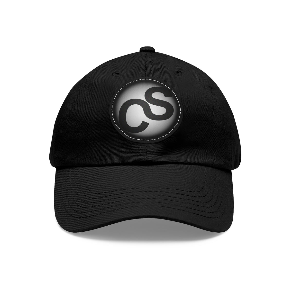 Round Leather Sam Schwartz Creations Patch Hat — Monogram Sam Schwartz Creations Casual Baseball Cap