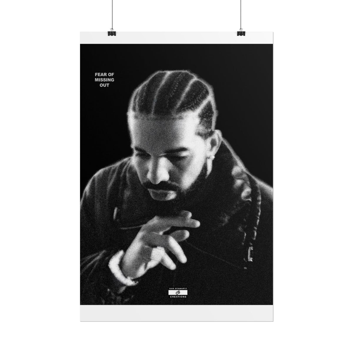 Fear of Missing Out Poster | Drake Music Portrait Wall Art