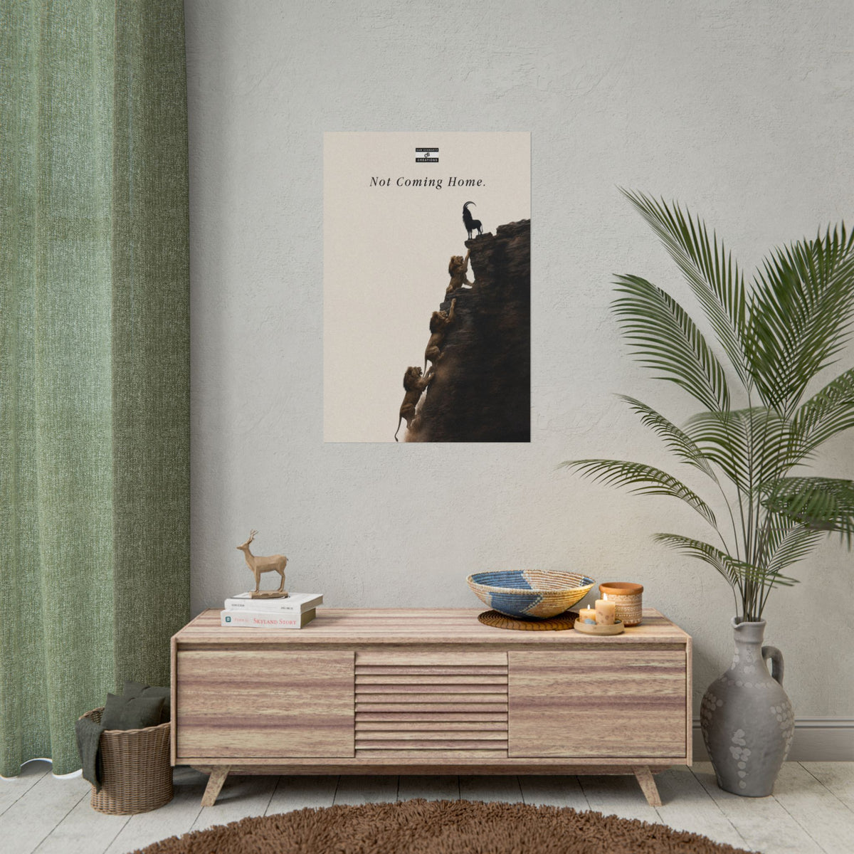 Not Coming Home Poster | England Football Lion and GOAT Wall Art