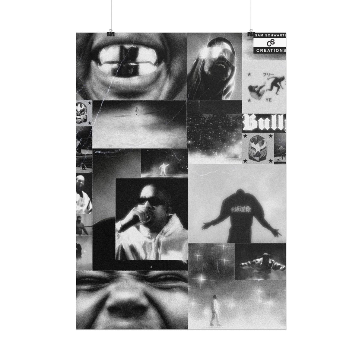 Bully Archive Poster | Experimental Kanye West Music Collage Wall Art