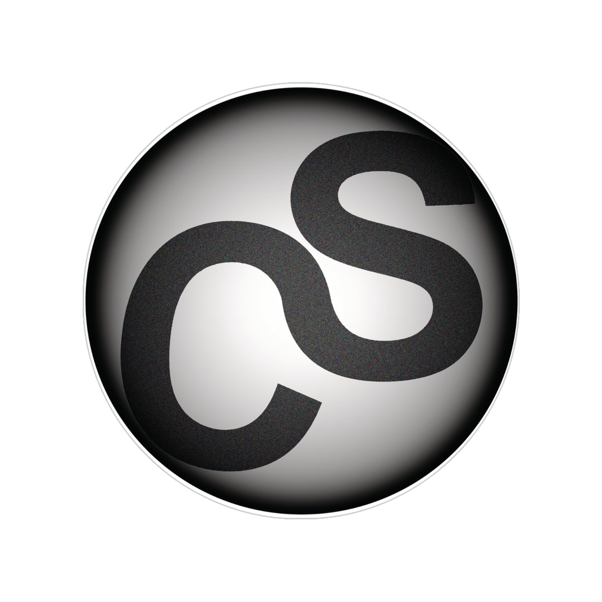 Round Transparent Sam Schwartz Creations Outdoor Sticker — Black "Sam Schwartz Creations" Monogram