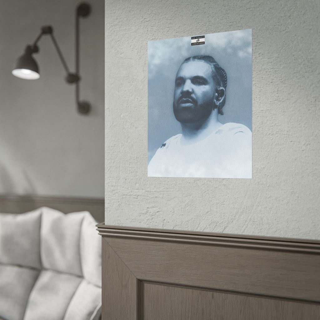 Blue Haze Poster | Drake Music Portrait Wall Art