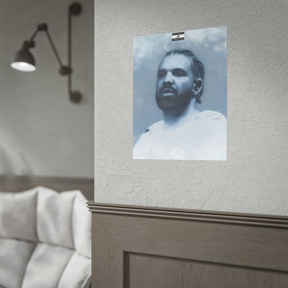Blue Haze Poster | Drake Music Portrait Wall Art