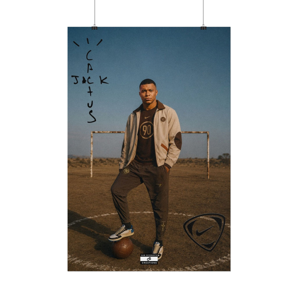 Cactus Jack 90 Poster | Kylian Mbappé Football Wall Art
