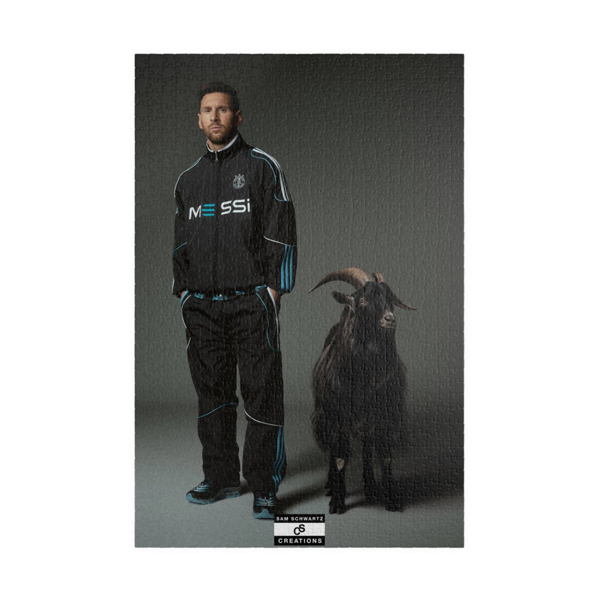 Messi and Goat Photo Jigsaw Puzzle — Soccer Legend Collectible (110/252/520/1014 pcs)