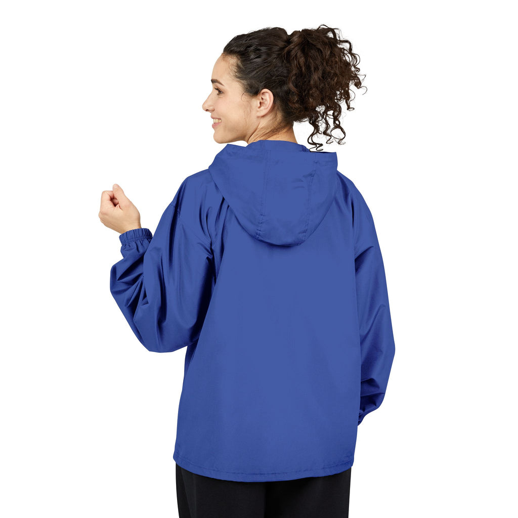 Sam Schwartz Creations x Champion Packable Anorak Jacket with Embroidered Chest Logo – Lightweight Windbreaker