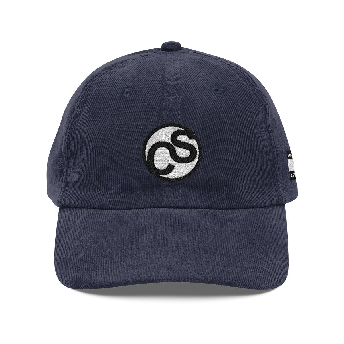 Vintage Sam Schwartz Creations Corduroy Cap — Embroidered Retro Symbol Dad Hat