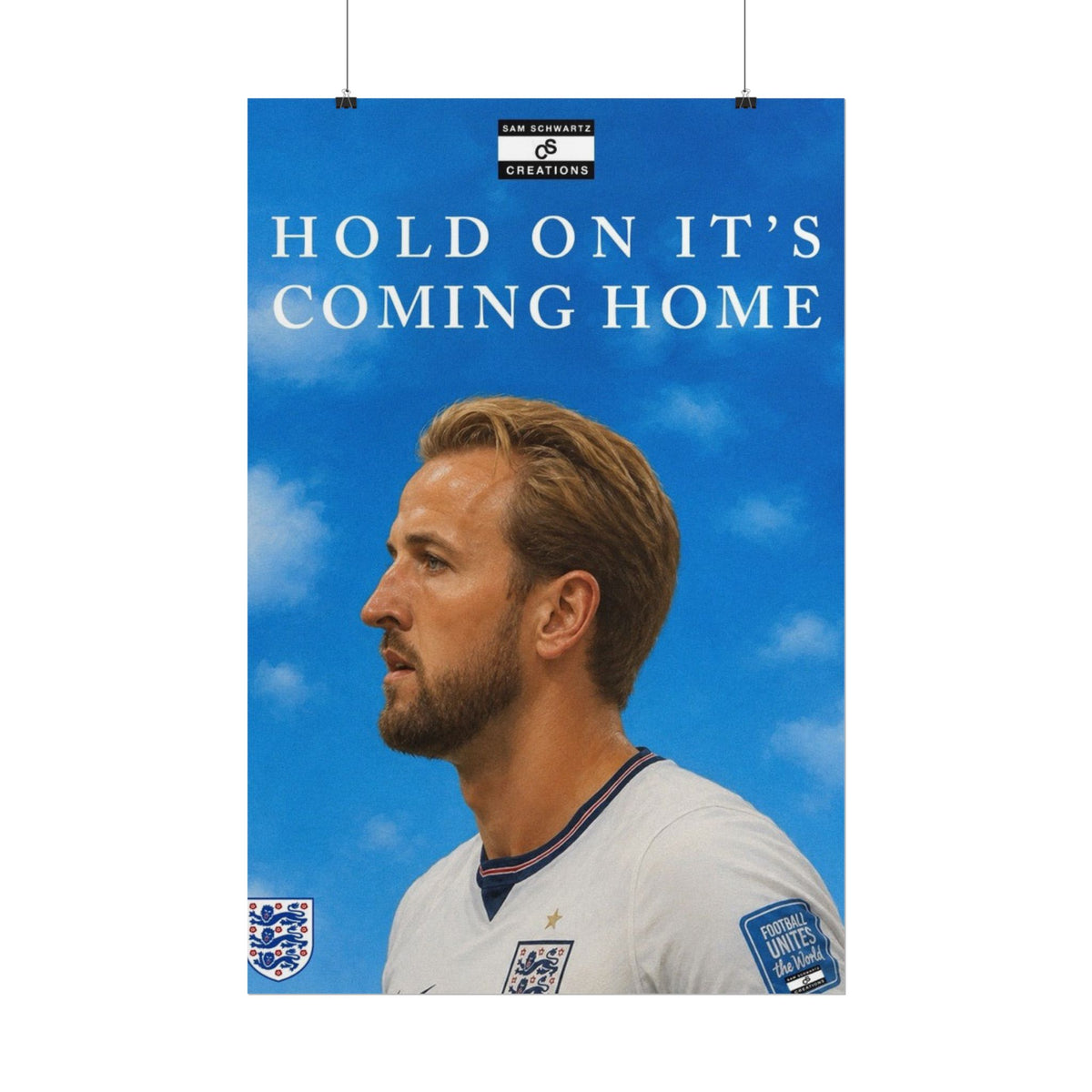 Hold On, It’s Coming Home Poster | Harry Kane England Football Wall Art
