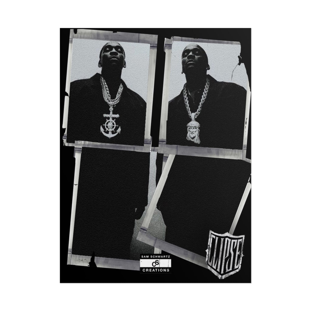 Clipse Chains Poster | Hip-Hop Portrait Wall Art