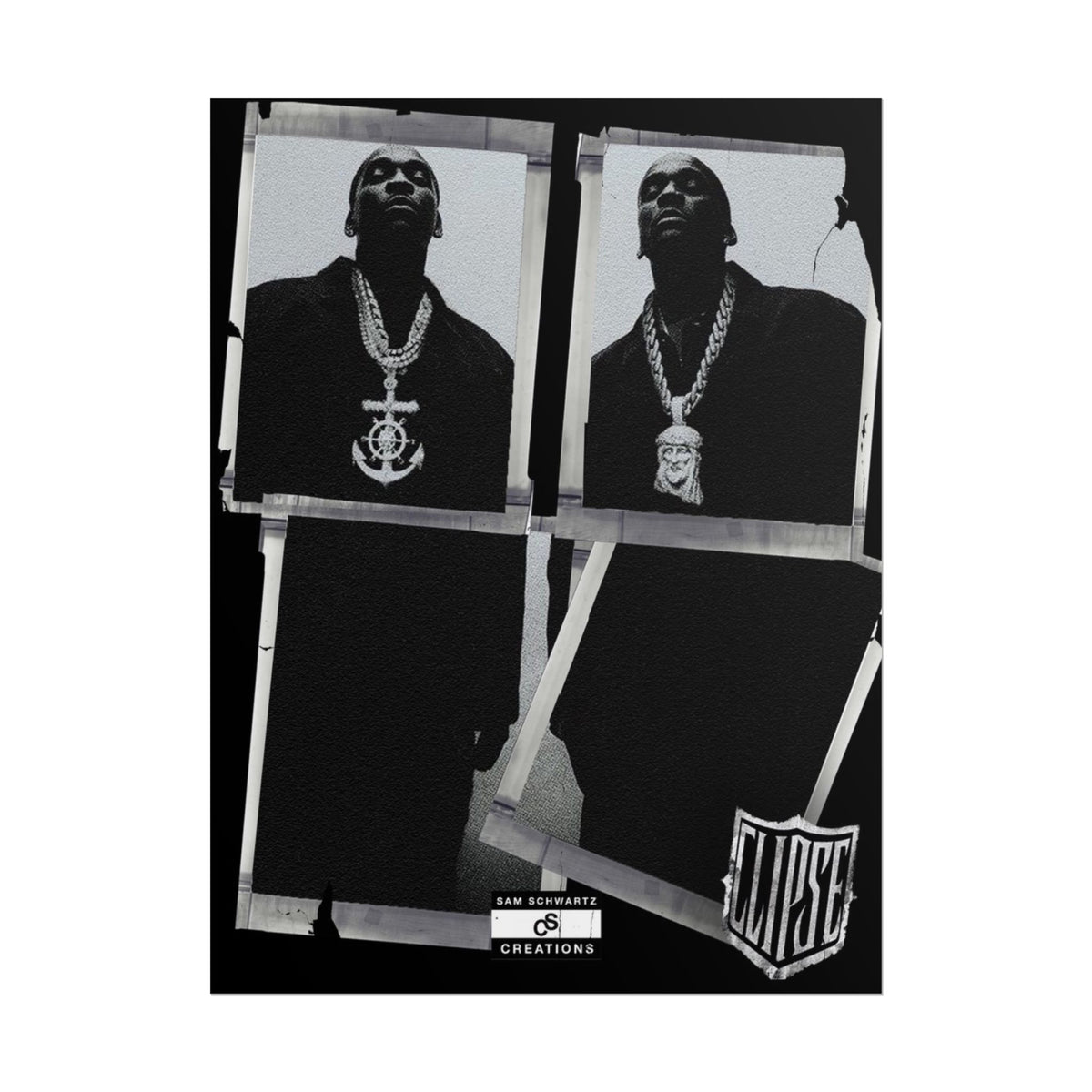 Clipse Chains Poster | Hip-Hop Portrait Wall Art