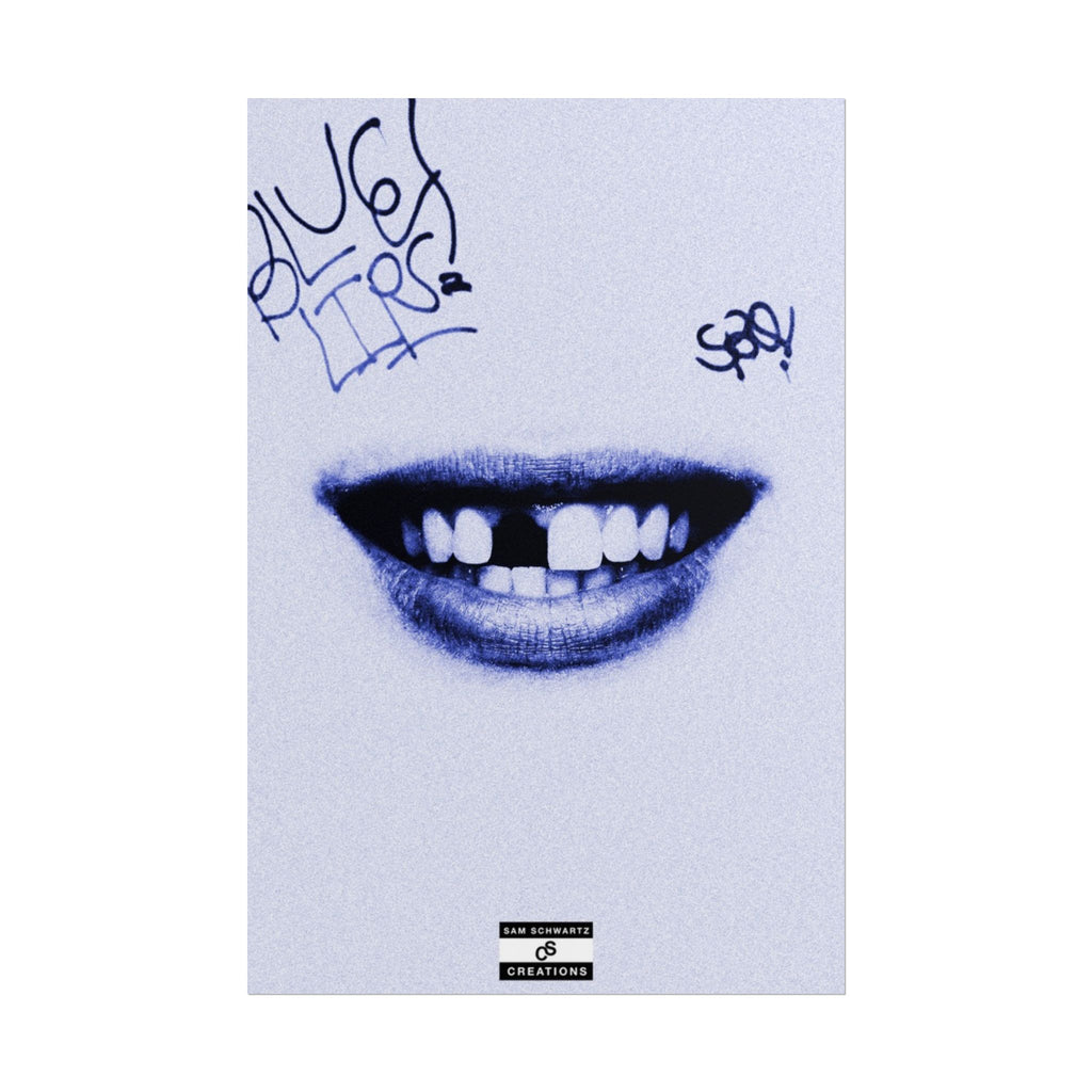 Blue Lips Poster | Experimental Hip-Hop Wall Art