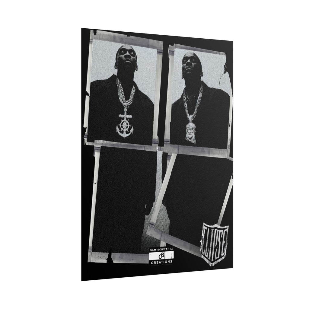 Clipse Chains Poster | Hip-Hop Portrait Wall Art