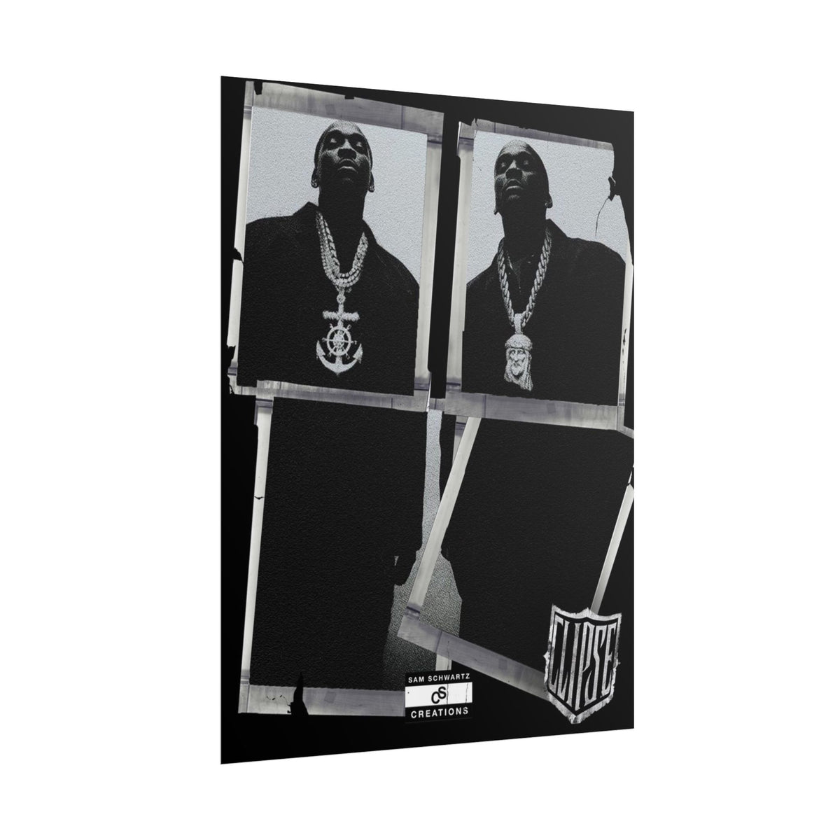 Clipse Chains Poster | Hip-Hop Portrait Wall Art