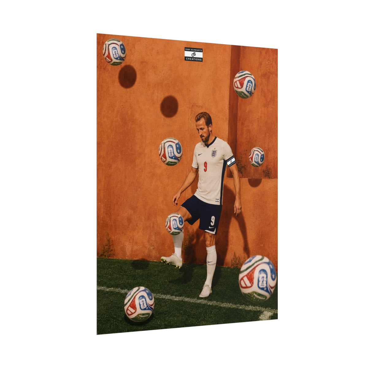 Captain’s Touch Poster | Harry Kane England Football Wall Art