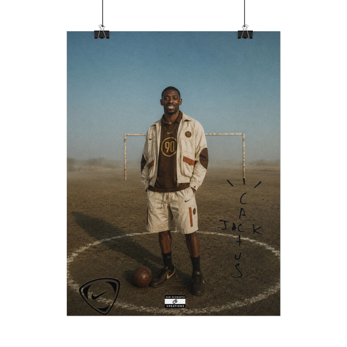 Cactus Jack 90 Poster | Ousmane Dembélé Football Wall Art
