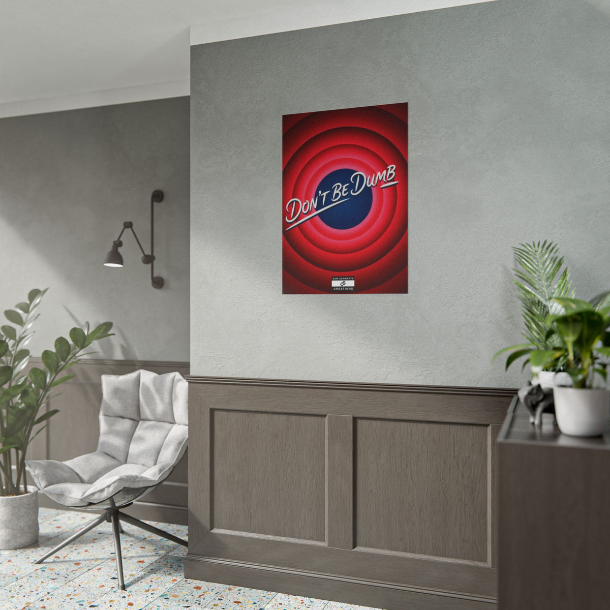 Don't Be Dumb Poster | Retro Target Typography Wall Art