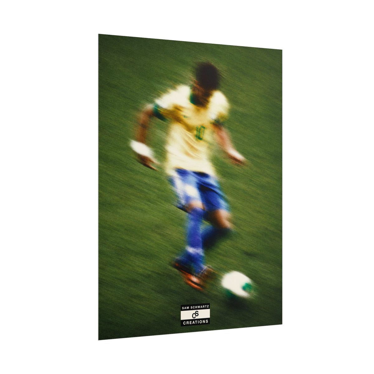 1/3 The Brazilian Prince Soccer Action Rolled Poster — Vintage Neymar Football Player Wall Art