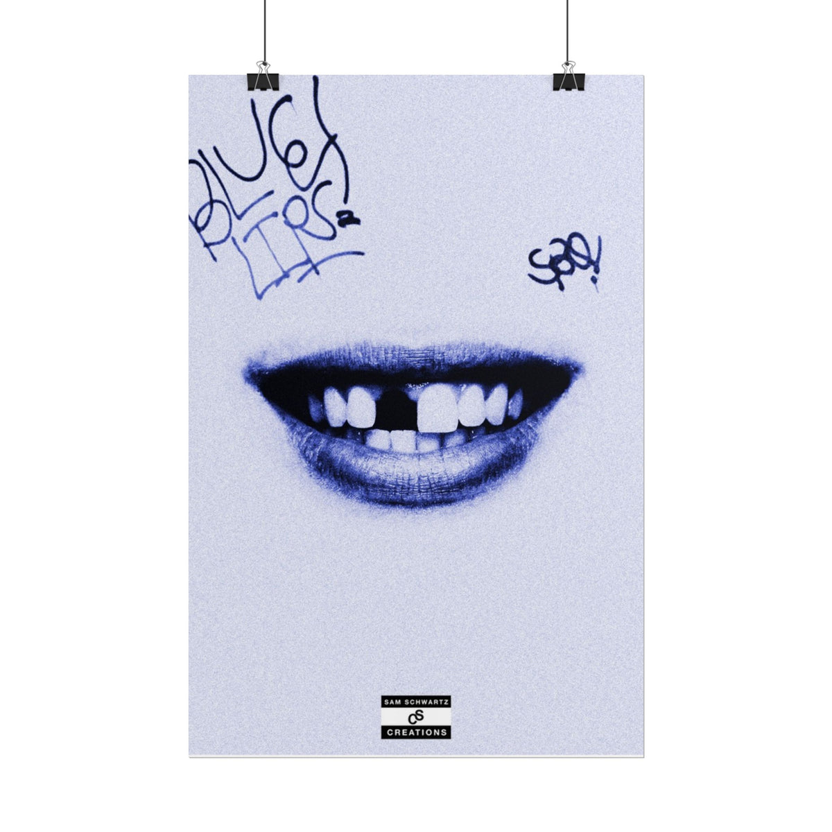Blue Lips Poster | Experimental Hip-Hop Wall Art