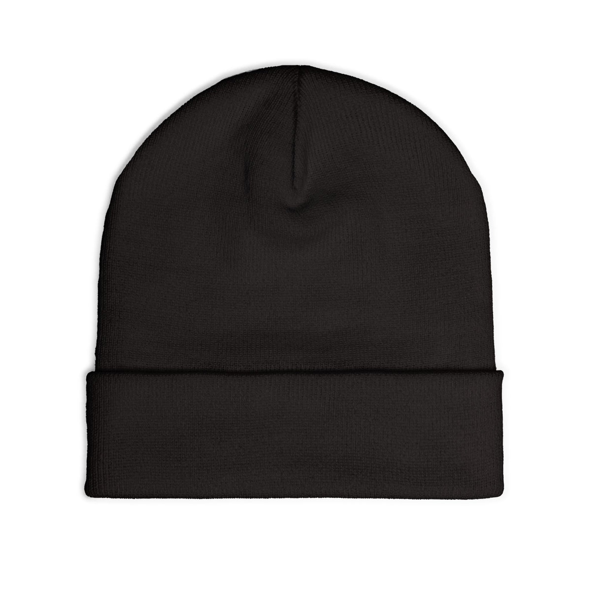Embroidered Sam Schwartz Creations Logo Knit Beanie — Cozy Grey Winter Hat