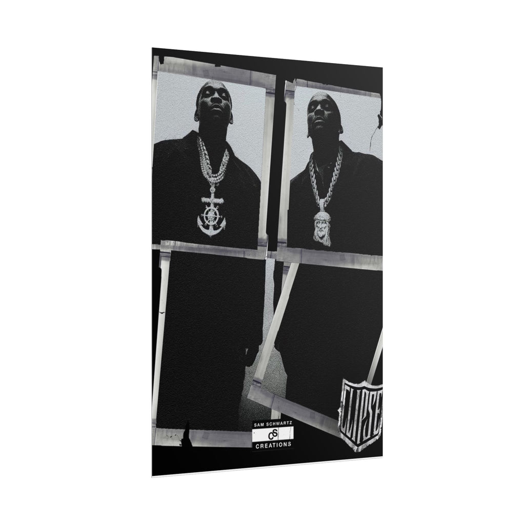 Clipse Chains Poster | Hip-Hop Portrait Wall Art