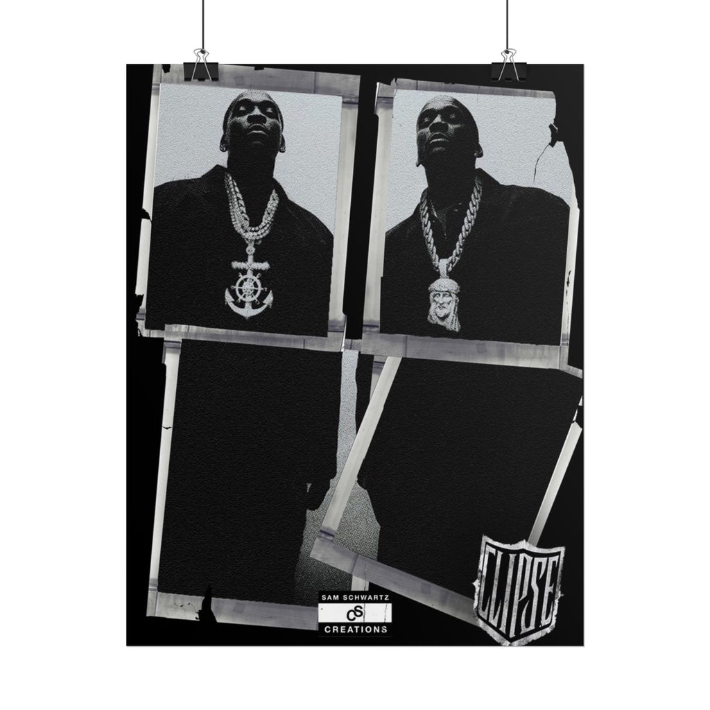 Clipse Chains Poster | Hip-Hop Portrait Wall Art