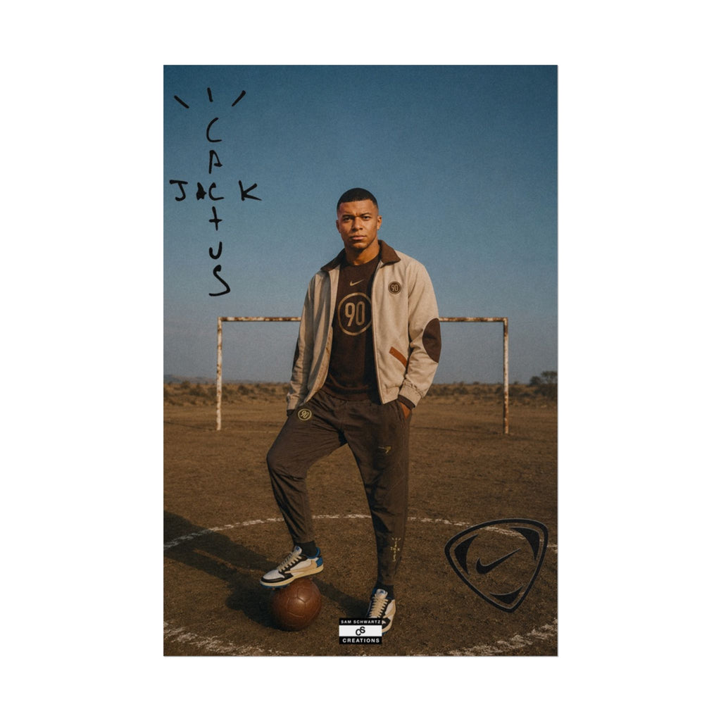Cactus Jack 90 Poster | Kylian Mbappé Football Wall Art