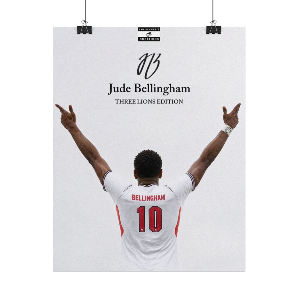 Three Lions Edition Poster | Jude Bellingham England Football Wall Art