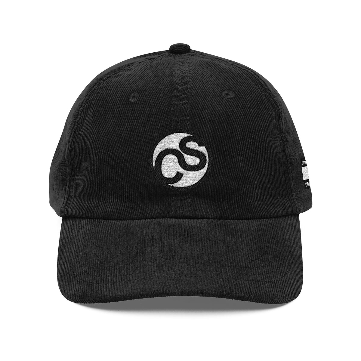 Vintage Sam Schwartz Creations Corduroy Cap — Embroidered Retro Symbol Dad Hat