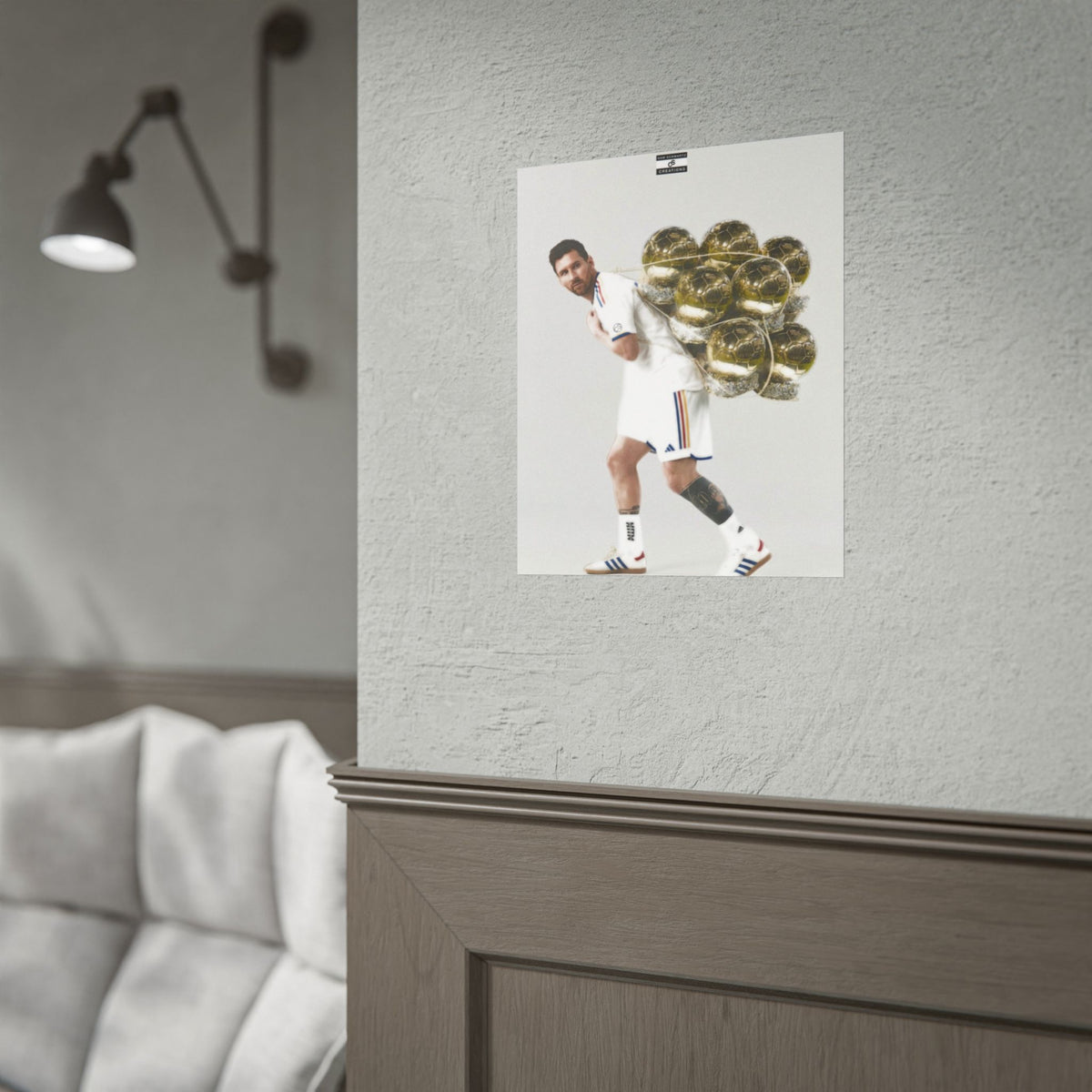 Weight of Greatness Poster | Lionel Messi Ballon d’Or Football Wall Art