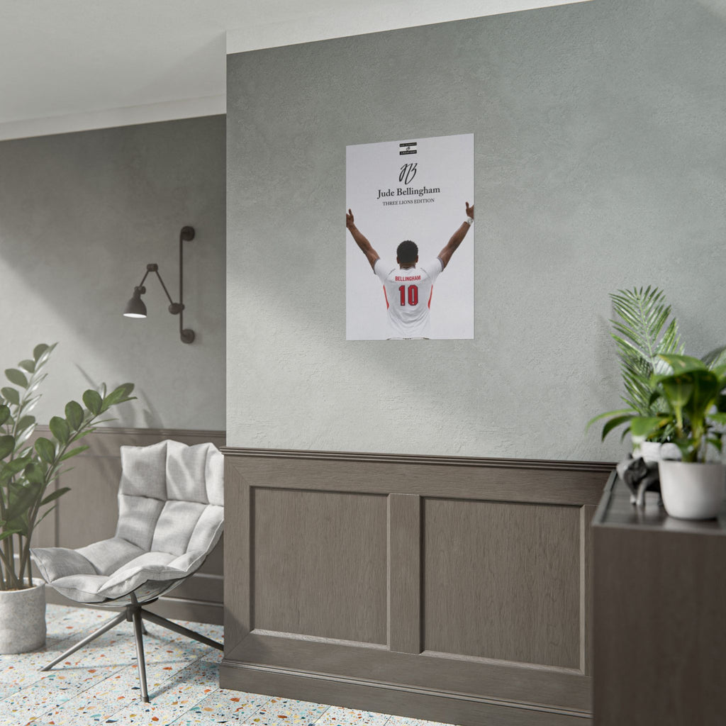 Three Lions Edition Poster | Jude Bellingham England Football Wall Art
