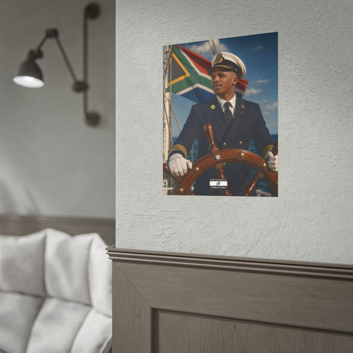Steering the Nation Poster | South African Football Captain Wall Art